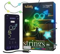 Catene luminose decorative intelligenti Twinkly Candies con USB-C, 200 LED RGB, stelle, cavo verde, 12 m