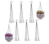 Catene Metalliche Nere da Appendere, Set da 6 Pezzi con Clip, per Fioriere Sospese, Lanterne e Ornamenti da Giardino - Accessori per Piante in Vaso e Decorazioni Pensili