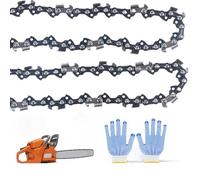 Catene Motosega 35 cm 3/8" LP 52, Set di 2 Catene per Sega, Catene di Ricambio, Catena a basso contraccolpo Compatibile con Bosch, Makita, Husqvarna, Dolmar, Einhell, Makita DUC353Z, etc.