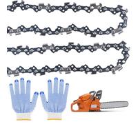 Catene Motosega 35 cm 3/8" LP 52, Set di 2 Catene per Sega, Catene di Ricambio, Catena a basso contraccolpo Compatibile con Bosch, Makita, Husqvarna, Dolmar, Einhell, Makita DUC353Z, etc.