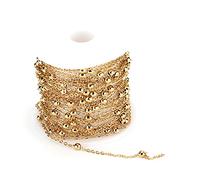 Catene per Gioielli, Perline di Metallo Fai-da-te Bobina di Catena Dorata in Acciaio Inossidabile per la Creazione di Gioielli con Braccialetti Collana Vestiti