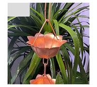 Catene per Grondaie Catene di pioggia for Downspouts Villa Catena d'acqua caduta Eaves Decorazione Guida della Mattina Gloria drenaggio(Copper petals)