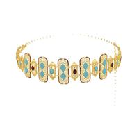 Catene per il corpo turchese da donna dorate intagliate Hollow turco Charms Bohemian Belly Jewelry per la danza, Misura unica, Metallo Metallo Esotico