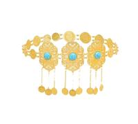 Catene per il corpo turchese da donna dorate vuote bohémien gioielli etnici moneta nappa catene danza del ventre per accessori dichiarazione, Misura unica, Metallo Metallo Esotico