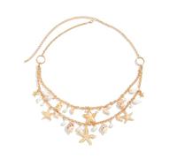 Catene per la vita a forma di stella marina per le donne Bohemian Conch Pearl Shell Catena per il corpo Estate Beach Charm Catena in vita Bikini Sexy Shell Vita Catena per il corpo Accessori per il
