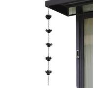 Catene Per L'acqua Della Grondaia - Sostituzione Del Pluviale In Ferro Floreale Da 100 Cm, Canale Guida Del Flusso D'acqua Nel Cortile, Dispenser Visivo Con Campanello Artistico | Eleganti Accenti Arc