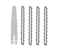 Catene per motoseghe, Set barra guida e catena for motosega da 2 pezzi for mini sega elettrica 4 6 8 pollici passo 1/4 di pollice(6 Inch 5pcs)