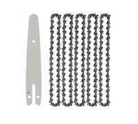 Catene per motoseghe, Set barra guida e catena for motosega da 2 pezzi for mini sega elettrica 4 6 8 pollici passo 1/4 di pollice(6 Inch 6pcs)