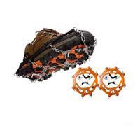 Catene per ramponi a 10 denti per stivali e scarpe che forniscono una presa superiore su neve ghiaccio durante le avventure all'aria aperta, tra cui escursionismo, caccia e campeggio (10-arancione)