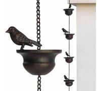 Catene Pioggia per Grondaie, Supporto Raccogliacqua Decorativo, Catena Decorativa con Uccelli Sostitutiva Grondaie per Esterni, Cortile e Spazi Verdi