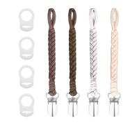 Catenella per ciuccio, 4 pezzi, catenella per ciuccio, in cotone, per bambini e ragazze, in tessuto per bavaglini triangolari