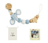 Catenella per ciuccio fatta a mano, design con elefante, senza BPA, cintura di sicurezza per passeggino regolabile per appendere bicchieri, cinghie per passeggino