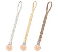Catenella per ciuccio in cotone, clip per ciuccio, 0-24 mesi, in cotone, confezione da 3 pezzi, senza BPA, adatta a tutti i ciucci per bambini dentizione giocattoli