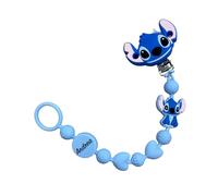 Catenella Portaciuccio in Silicone Personalizzata con Nome - Modello Bubble Charm - Clip Sicura - Idea Regalo Nascita - Azzurra - Ultra leggera