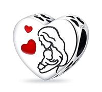Catenina di sicurezza da viaggio con ciondolo a forma di coccinella, in argento Sterling 925, compatibile con braccialetti Pandora Moments (I Love You Heart New Mother New Memorial)
