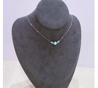 catenina donna argento 925 rodiato e minerale autentico amazzonite azzurro