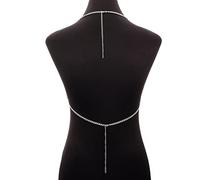 Catenina per il corpo Bikini in rete metallica sexy Nappa da spiaggia Catena per il corpo quadrata Abito Charm Paillettes Reggiseno per imbracatura Reggiseno per donna Party Club Gioielli per il corpo Gioielli per il corpo Catena sexy (Colore metallo : Silvercolor)
