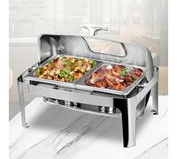 Catering Heating rs - Stainless Steel Buffet Hot Plates, Buffet rs, Heating Plates, Hot Pot Buffet Sets, Heating Plates For Parties, Holidays And Enterta,Visual Cover - Single-9L (Visual Cover Double)