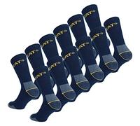 Caterpillar 12 Paia Calze Lavoro Metà Polpaccio - Scarpe Antinfortunistiche - Punta Tallone Rinforzati - in Spugna Cotone (Blu, 39-42)