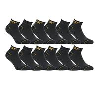 Caterpillar 12 Paia Calzini Sneaker Lavoro Lunghezza Caviglia - Rinforzo Punta Tallone - Supporto Arco Plantare - Cotone (Antracite, 47-50)