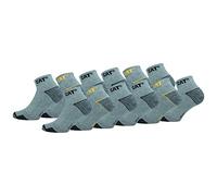 Caterpillar 12 Paia Calzini Sneaker Lavoro Lunghezza Caviglia - Rinforzo Punta Tallone - Supporto Arco Plantare - Cotone (Grigio Melange, 43-46)