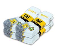 CAT Caterpillar 12 paia di calzini da lavoro REAL WORK SOCKS (Bianco, 46-50)