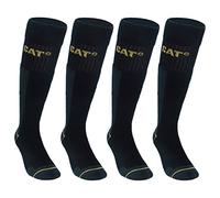 Caterpillar 4 Paia Calze Lunghe da Lavoro Uomo Antinfortunistiche Rinforzate su Tallone e Punta Filati di Ottima Qualità Spugna di Cotone (Nero, 3942)