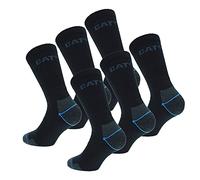 Caterpillar 6 Paia Calze Lavoro Metà Polpaccio - Scarpe Antinfortunistiche - Doppio Rinforzo Punta e Tallone - Spugna Cotone - Coolmax (Nero, 43-46)