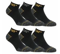 Caterpillar 6 Paia Calze Sneaker Lavoro - Punta Tallone Rinforzati - Supporto Arco Plantare - Cotone