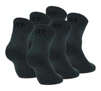 Caterpillar Quarter Socks 6 Paia Calzini da Lavoro Uomo, altezza sopra la caviglia, Rinforzate su Punta e Tallone, Cotone di ottima qualità (Antracite, 43-46)