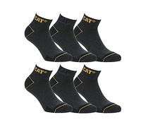 Caterpillar 6 Paia Calzini Sneaker da Lavoro Tallone e Punta Rinforzati Ottima Qualità Cotone (43-46, Grigio)