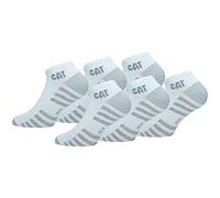 Caterpillar 6 Paia Calzini Sneaker Lunghezza Caviglia - per Qualsiasi Uso - Punta e Talloni Rinforzati - in Cotone (Bianco, 43-46)