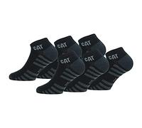 Caterpillar 6 Paia Calzini Sneaker Lunghezza Caviglia - per Qualsiasi Uso - Punta e Talloni Rinforzati - in Cotone (Nero, 39-42)