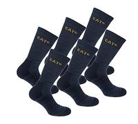 Caterpillar Boot Socks 6 Paia di calze in cotone elasticizzato, punta e tallone rinforzati, adatte per stivali (Blu, 43-46)