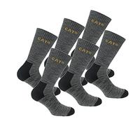 Caterpillar Boot Socks 6 Paia di calze in cotone elasticizzato, punta e tallone rinforzati, adatte per stivali (Antracite, 43-46)