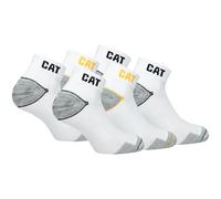 Caterpillar Calze da Lavoro Uomo CAT 6 PAIA Corte alla Caviglia Antinfortunistiche Rinforzate su Tallone e Punta con Trama Rinforzata Filati di Ottima Qualità in Cotone (39-42, Bianco)