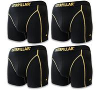 Caterpillar Cat, boxer da uomo, stile retrò, lunghi, leggermente più lunghi sulla gamba, in nero e taglie S, M, L, confezione da 4, Confezione da 4 pezzi, colore, L