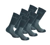 Caterpillar Heavy Duty Worksocks 6 Paia di calze da lavoro pesanti, eccellente qualità di cotone con fibra elastica in Lycra (Nero, 39-42)