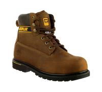 Caterpillar Holton Uomo Sicurezza Pelle Funzionamento Outdoor Stivali Marrone