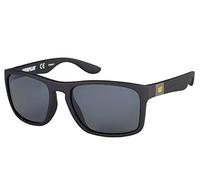 Caterpillar Men's Yarder Polarized Sunglasses Square, Rubberized Solid Matte Grey, 58 mm
