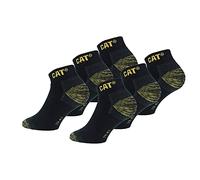 Caterpillar Premium Work Sneaker 6 Paia di Calzini Sneaker da Lavoro Uomo per Scarpe Antinfortunistiche, Doppio Rinforzo su Punta e Tallone, Ottima Qualità Spugna di Cotone (Nero, 47-50)