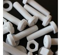 20 x Viti a Testa Arrotondata Bianchi Polipropilene (PP) Dadi e bulloni di plastica, M5 x 20mm, Rondelle