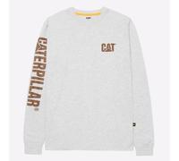 Caterpillar T-Shirt Uomo Maniche Lunghe Classica Casual Trademark Crema