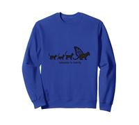 Caterpillar To Caterfly: Stravagante Arte dell'evoluzione del Gatto Felpa, Unisex per Adulti, Blu Reale, L
