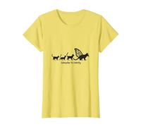 Caterpillar To Caterfly: Stravagante Arte dell'evoluzione del Gatto Maglietta, Donna, Limone, L