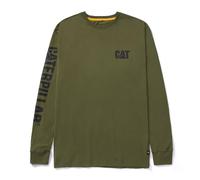 Caterpillar - Trademark - Maglietta a Maniche Lunghe con Stampa - Uomo (L) (Verde)