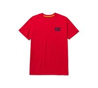 CAT Caterpillar Trademark Men s T-Shirts with Shape-Retention Rib Trim Spandex And Logo on Chest (Regular, Big & Tall Sizes), Hot Red Eclipse - Medium