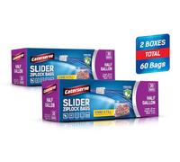 Caterserve Sacchetti a chiusura lampo da mezzo gallone, adatti al congelatore, chiusura ermetica, riutilizzabili, in plastica trasparente, ideali per snack, pranzi e preparazione dei pasti, 60