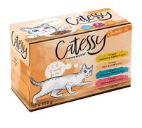 Prezzo speciale! 12 x 100 g Catessy Bocconcini - in Gelatina: 3 x Pollo e Tacchino + 3 x Anatra e Agnello, + 3 x Manzo e Coniglio, + 3 x Salmone e Trota