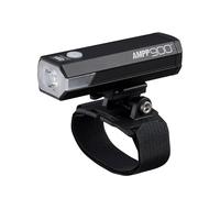 CatEye AMPP 900, versione per montaggio casco, luci anteriori a LED super luminose per bicicletta, tecnologia OptiCube, impermeabile IPX4, staffa FlexTight Easy Fit, ricaricabile USB, nero
